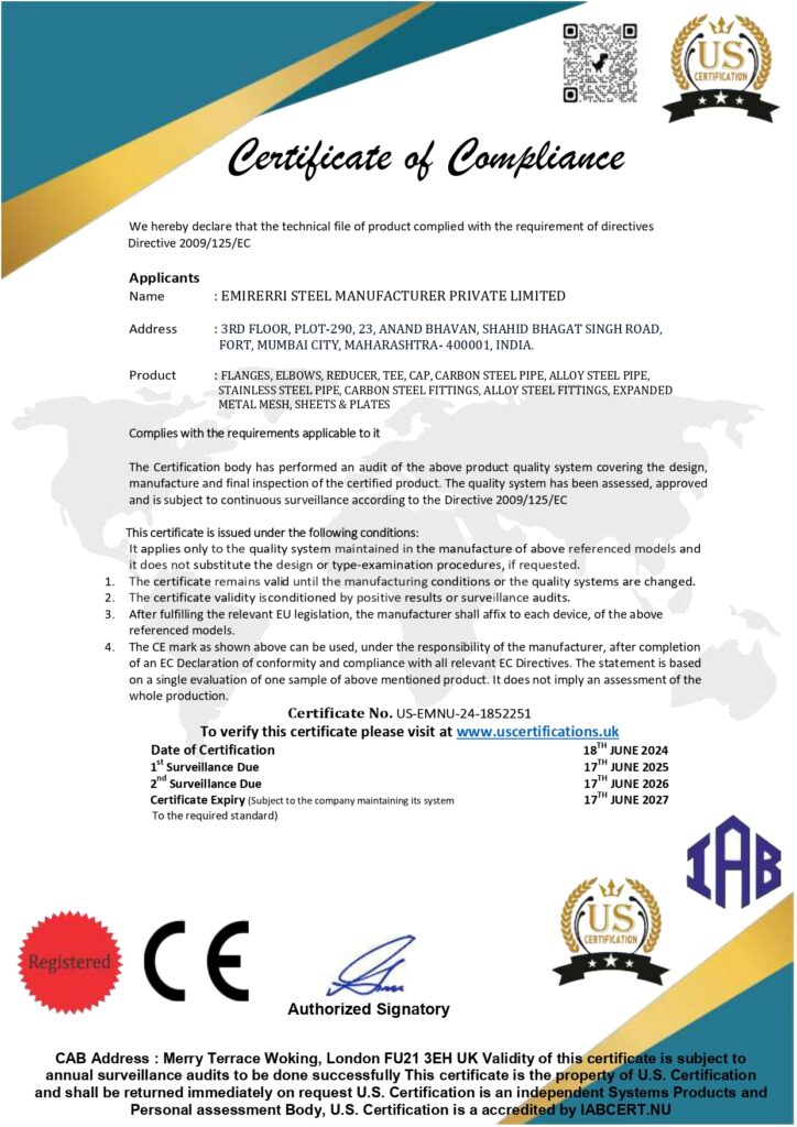 CE CERTIFICATE